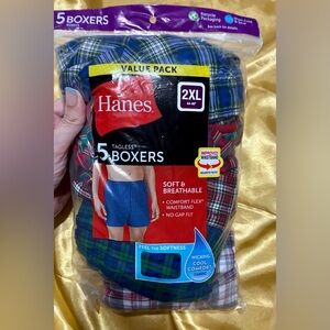 Hanes Men's Tagless Boxers Value Pack - Blue, Green, Red Plaid